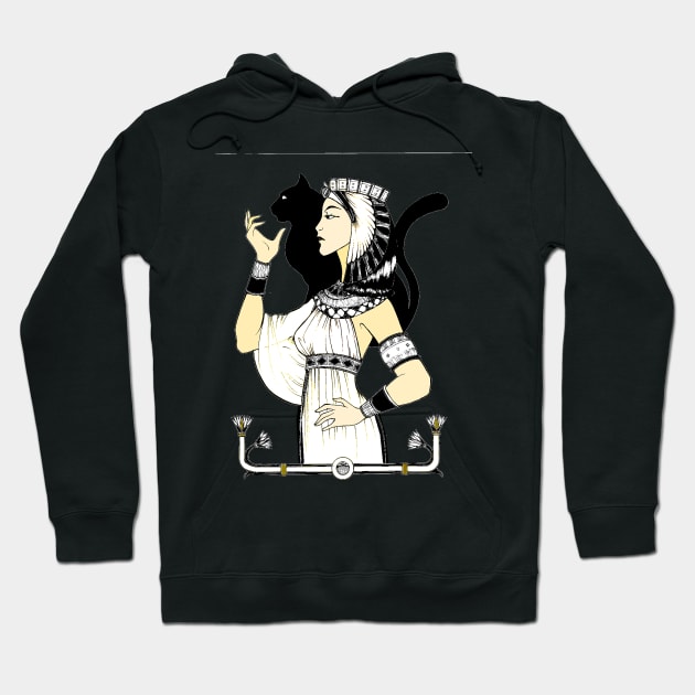 Cleopatra w black cat Hoodie by MGphotoart